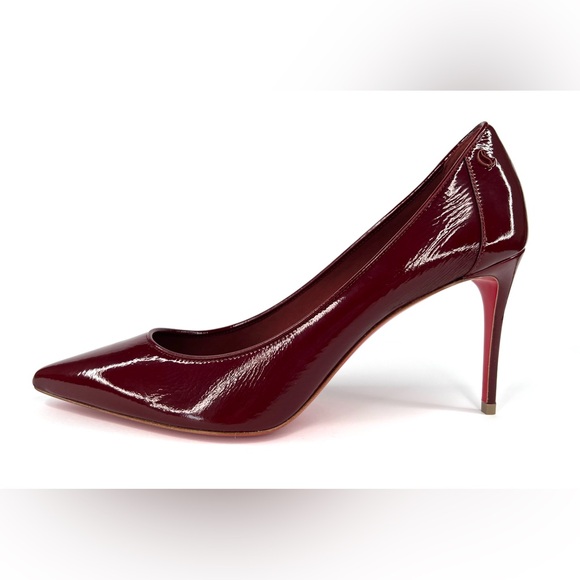 Christian Louboutin Sporty Kate 85mm Burgundy Patent Leather Pumps Size EU 39.5 - Picture 10 of 12